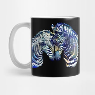 Blue watercolor zebras in love, paint blue color, big wave color and style Mug